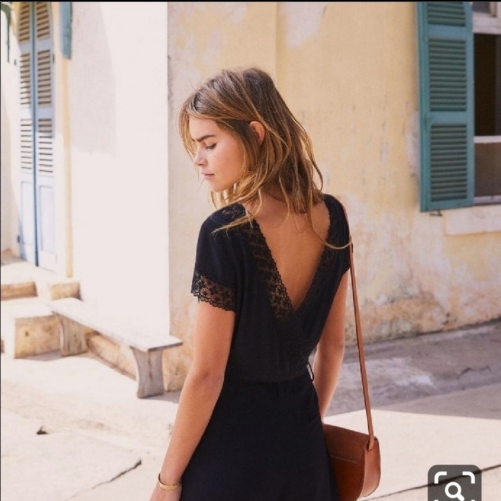 Sezane Amaya Black Romper